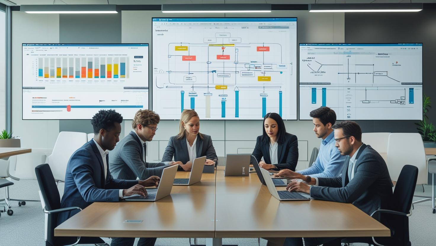 Equipo trabajando en soluciones digitales